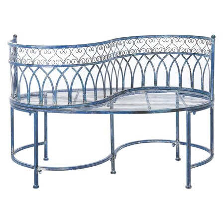 Safavieh Lara Kissing Bench, Antique Blue PAT5005C